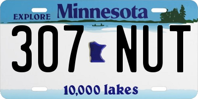 MN license plate 307NUT
