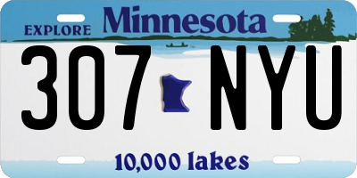 MN license plate 307NYU