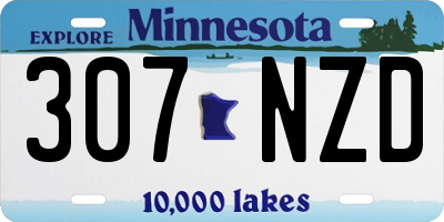 MN license plate 307NZD