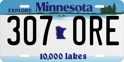 MN license plate 307ORE