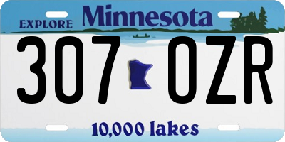 MN license plate 307OZR