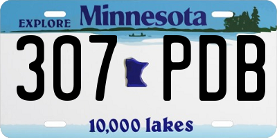 MN license plate 307PDB