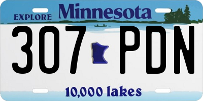 MN license plate 307PDN