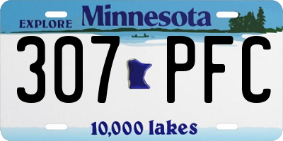 MN license plate 307PFC
