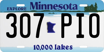 MN license plate 307PIO