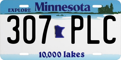 MN license plate 307PLC