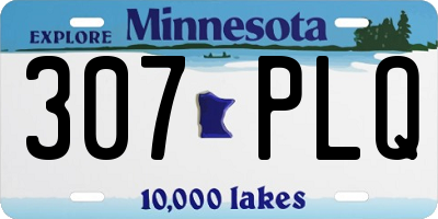 MN license plate 307PLQ