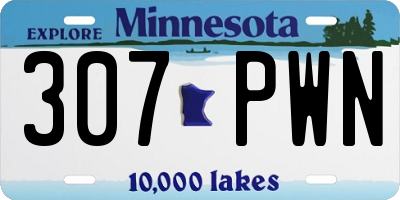 MN license plate 307PWN