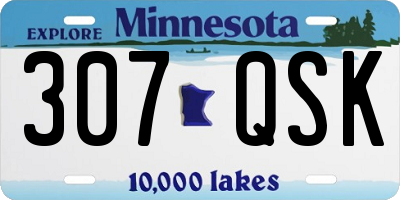 MN license plate 307QSK