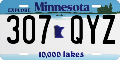 MN license plate 307QYZ
