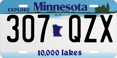 MN license plate 307QZX