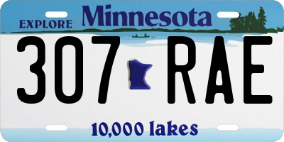 MN license plate 307RAE