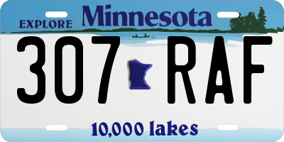MN license plate 307RAF