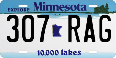 MN license plate 307RAG
