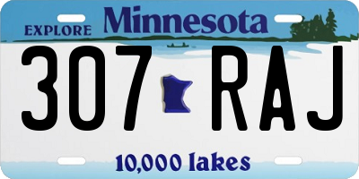 MN license plate 307RAJ