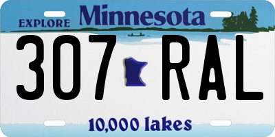 MN license plate 307RAL