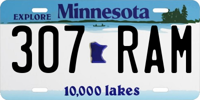 MN license plate 307RAM
