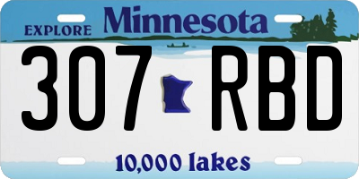 MN license plate 307RBD