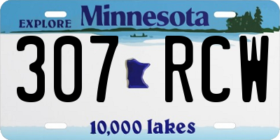 MN license plate 307RCW