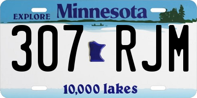 MN license plate 307RJM
