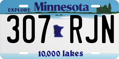 MN license plate 307RJN