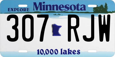 MN license plate 307RJW