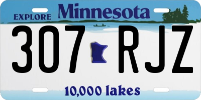MN license plate 307RJZ