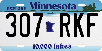 MN license plate 307RKF