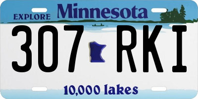 MN license plate 307RKI