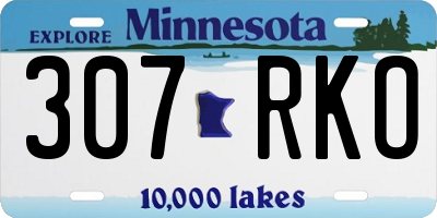 MN license plate 307RKO