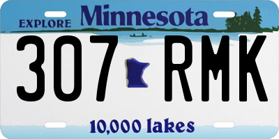 MN license plate 307RMK