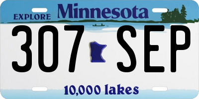 MN license plate 307SEP