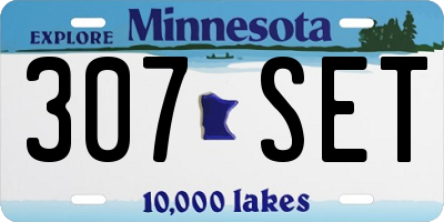 MN license plate 307SET