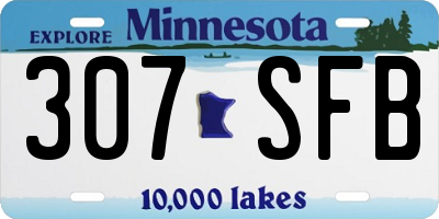 MN license plate 307SFB