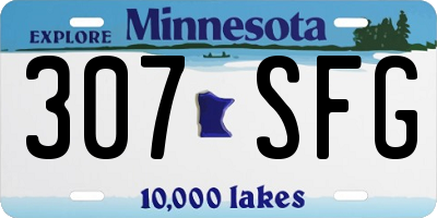MN license plate 307SFG