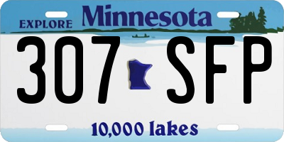 MN license plate 307SFP