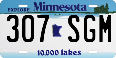 MN license plate 307SGM
