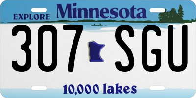 MN license plate 307SGU