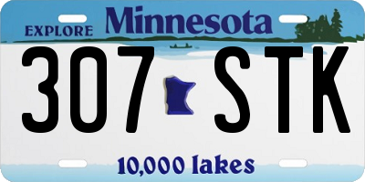 MN license plate 307STK