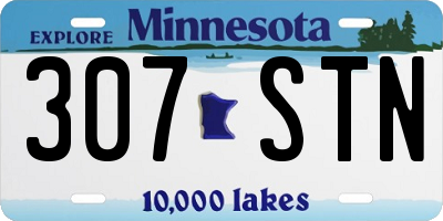 MN license plate 307STN