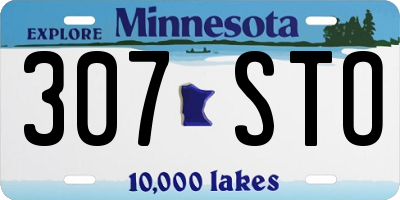 MN license plate 307STO