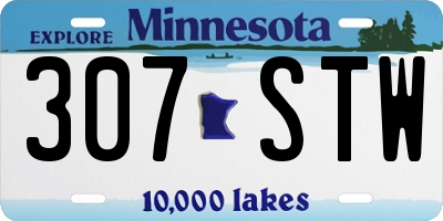 MN license plate 307STW