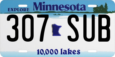 MN license plate 307SUB