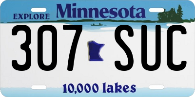 MN license plate 307SUC