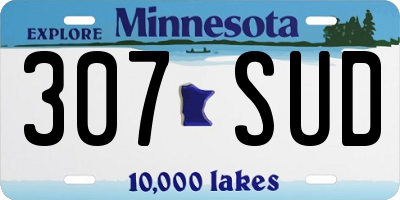 MN license plate 307SUD