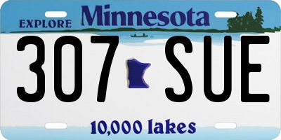MN license plate 307SUE