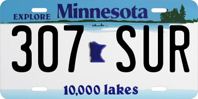 MN license plate 307SUR