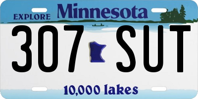 MN license plate 307SUT