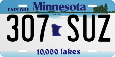 MN license plate 307SUZ