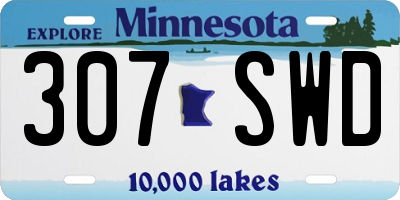 MN license plate 307SWD